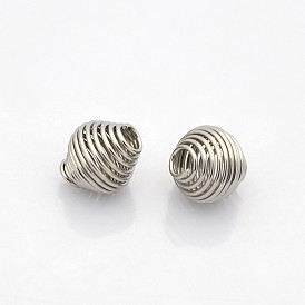 Bicone 304 Stainless Steel Spring Beads, Coil Beads, 11x11mm, Hole: 3mm