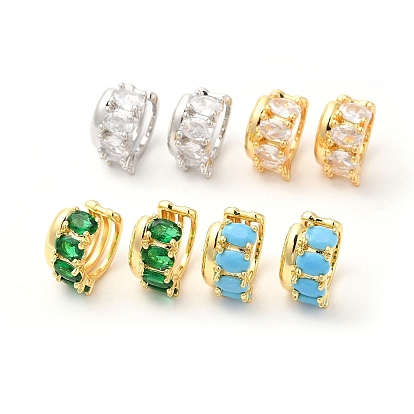 Brass Cuff Earrings with Rhinestone for Women