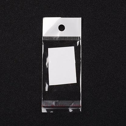Sacs de cellophane de film de perle, scellage auto-adhésif, avec trou de suspension, sacs de fête, 10x4 cm