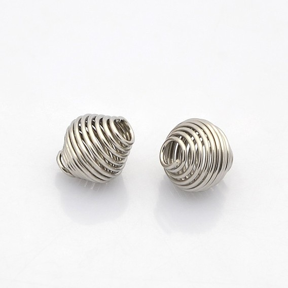Bicone 304 Stainless Steel Spring Beads, Coil Beads, 11x11mm, Hole: 3mm