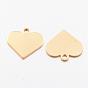 Ion Plating(IP) 304 Stainless Steel Charms, Stamping Blank Tag Pendant, Heart