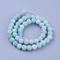 Natural Amazonite Beads Strands, Frosted, Round