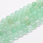 Natural Green Fluorite Beads Strands, Grade B, Round