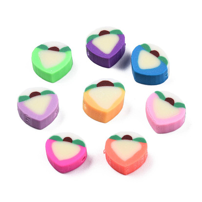 Handmade Polymer Clay Beads, Peach