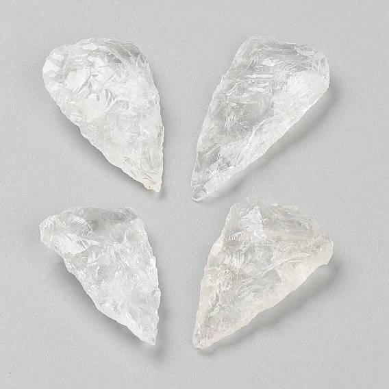 Perles brutes naturelles en cristal de quartz naturel, perles de cristal de roche, pas de trous / non percés, larme martelée