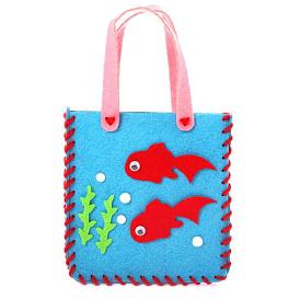 Non Woven Fabric Embroidery Needle Felt Sewing Craft of Pretty Bag Kids, Felt Craft Sewing Handmade Gift for Child Meet Best, Fish