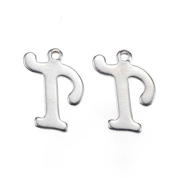 304 Stainless Steel Letter Charms, Letter.T
