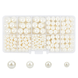 Perles rondes en verre teinté écologique, cordon en coton fileté
