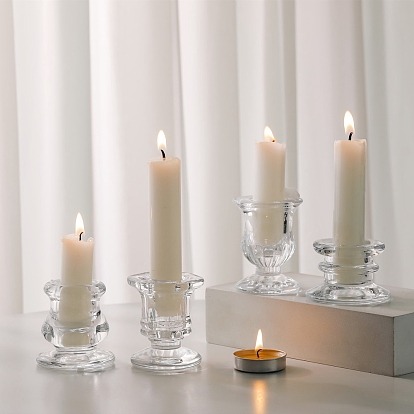 Candelabro de vidrio, centro de mesa de velas de pilar, decoración perfecta para fiestas en casa