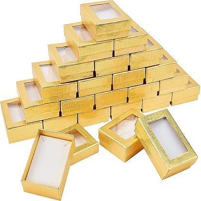 Valentines Day Presents Packages Cardboard Jewelry Set Boxes, for Necklaces, Earrings and Rings, Rectangle