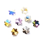 Cabujones de diamantes de imitación de cristal, puntiagudo espalda y dorso plateado, facetados, flor