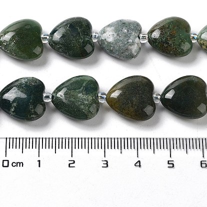 Naturels indiens perles agate de pierre brins, avec des perles de rocaille, cœur
