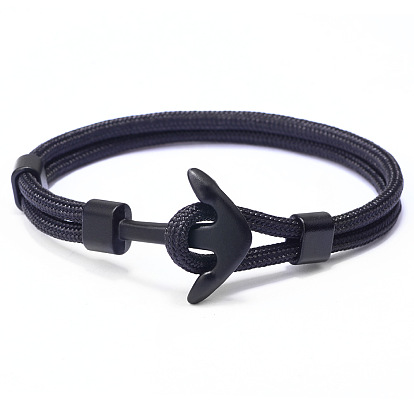 Bracelets multi-rangs en corde de polyester, avec fermoir en alliage