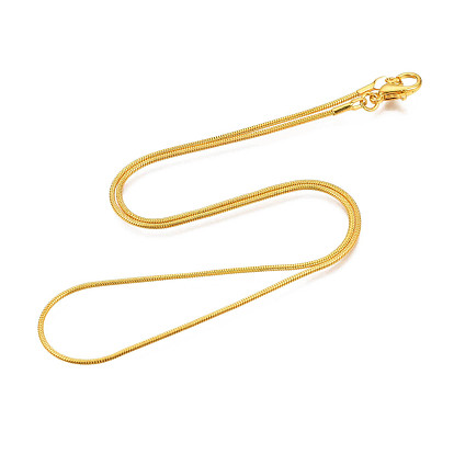 Brass Round Snake Chain Necklaces, 15.7 inch