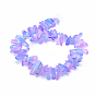 Electroplated Natural Quartz Crystal Beads Strands, Dyed, Nuggets