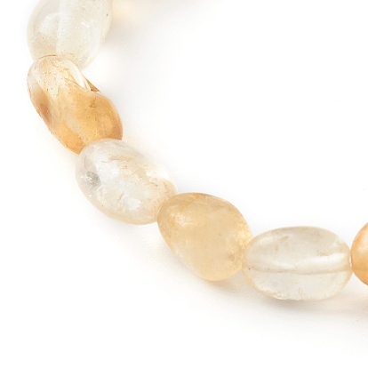 Bracelets extensibles en perles de pierres précieuses naturelles pour enfants, pierre tombée, nuggets