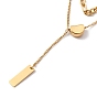 Collier multicouche à double chaîne avec pendentif rectangle, placage ionique (ip) 304 bijoux en acier inoxydable pour femmes