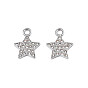 304 Stainless Steel Charms, with Crystal Rhinestone, Star