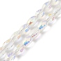 Transparent Electroplate Glass Beads Strands, AB Color, Faceted, Oval