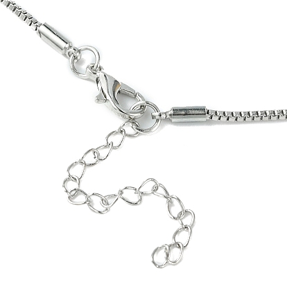 Hada de circonitas cúbicas con collar con colgante de corazón y cadenas de cajas, joyas de aleación de platino y zinc para mujer.