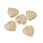 Rack Plating Brass Micro Pave Clear Cubic Zirconia Pendants, with Jump Ring, Cadmium Free & Nickel Free & Lead Free, Heart