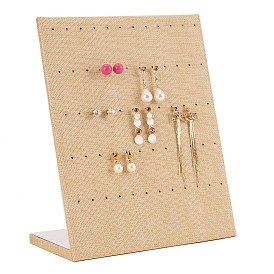 Rectangle Linen Slant Back Earring Display Stands, Jewelry Organizer Holder for Earring Storage