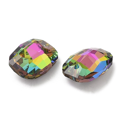 Colgantes de diamantes de imitación de vidrio en la parte posterior puntiaguda, facetados, encanto rectángulo