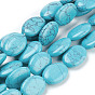Perles plat ovale pierres précieuses turquoise synthétique de pierre brins