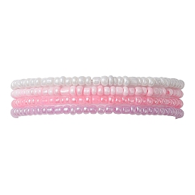 4 pcs 4 ensemble de bracelets extensibles en perles de verre de couleur, bracelets empilables