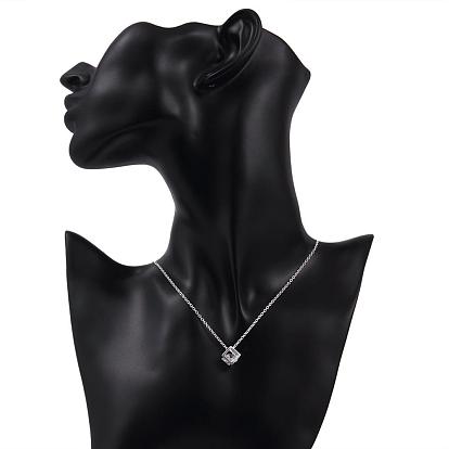 Серебряное позолоченное латунное ожерелье с фианитами, с кабельными цепями