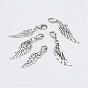 Alloy Pendants, Wing, with Brass Lobster Claw Clasps, Antique Silver