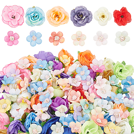 CHGCRAFT 200Pcs 16 Style Silk & Cloth Artificial Flowers, for Party, Wedding, Stage Decoration