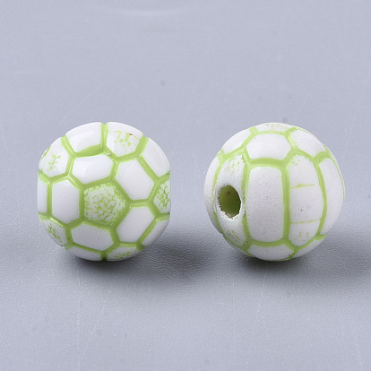 Craft Style Acrylic Beads, FootBall/Soccer Ball