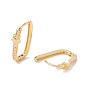 Clear Cubic Zirconia Star Hoop Earrings, Brass Jewelry for Women, Cadmium Free & Lead Free