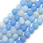 Natural Weathered Agate Bead Strands, Frosted, Dyed, Round