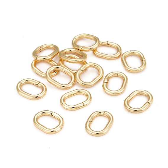 Brass Twister Clasps, Long-Lasting Plated, Oval