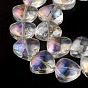 Brins de perles de verre de galvanoplastie transparentes, de couleur plaquée ab , cœur