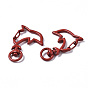 Spray Painted Alloy Swivel Snap Hooks Clasps, Cadmium Free & Nickel Free & Lead Free, Dolphin