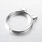 SHEGRACE Adjustable Lovely 925 Sterling Silver Cuff Tail Ring, with Cat Ears, 16mm