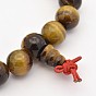 Mala Beads Stretch Bracelets, Tiger Eye Buddha Bracelets, 52mm