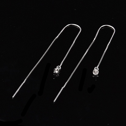 925 Sterling Silver Threader Earrings, for Half Drilled Beads