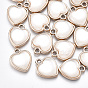 Uv pendentifs acryliques de placage, avec de l'acrylique perle d'imitation, cœur