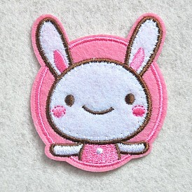 Кролик компьютеризировал ткань для вышивания утюжок на / пришить патчи, аксессуары для костюма, аппликация, кролик