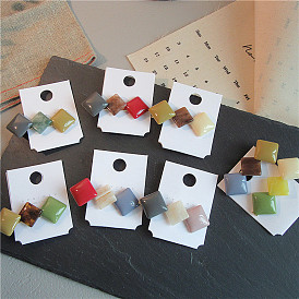 Colorful Candy Cream Square Exquisite N-style Duckbill Clip Side Clip Hairpin.