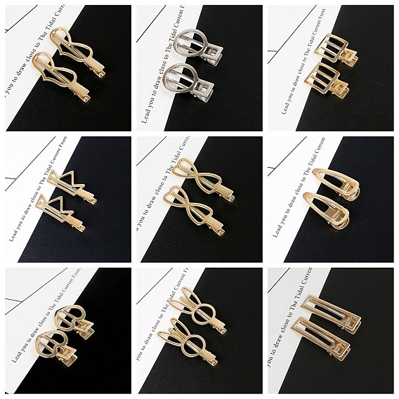 Simple Iron Alligator Hair Clips, Hollow Hair Accessories for Girls Women