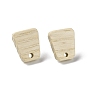 Ash Wood Stud Earring Findings, with 304 Stainless Steel Pin
