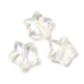 Transparent UV Plating Rainbow Iridescent Acrylic Beads, Star