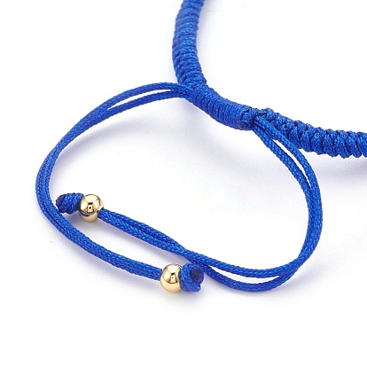 Nylon Cord Braided Bracelet Making, with Brass Beads