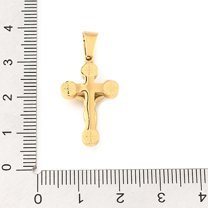 Placage ionique (ip) 304 pendentif en acier inoxydable, breloque croix crucifix