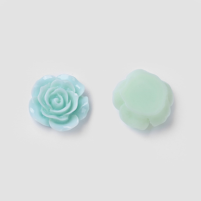 Opaque Resin Cabochons, Flower, 14x6mm